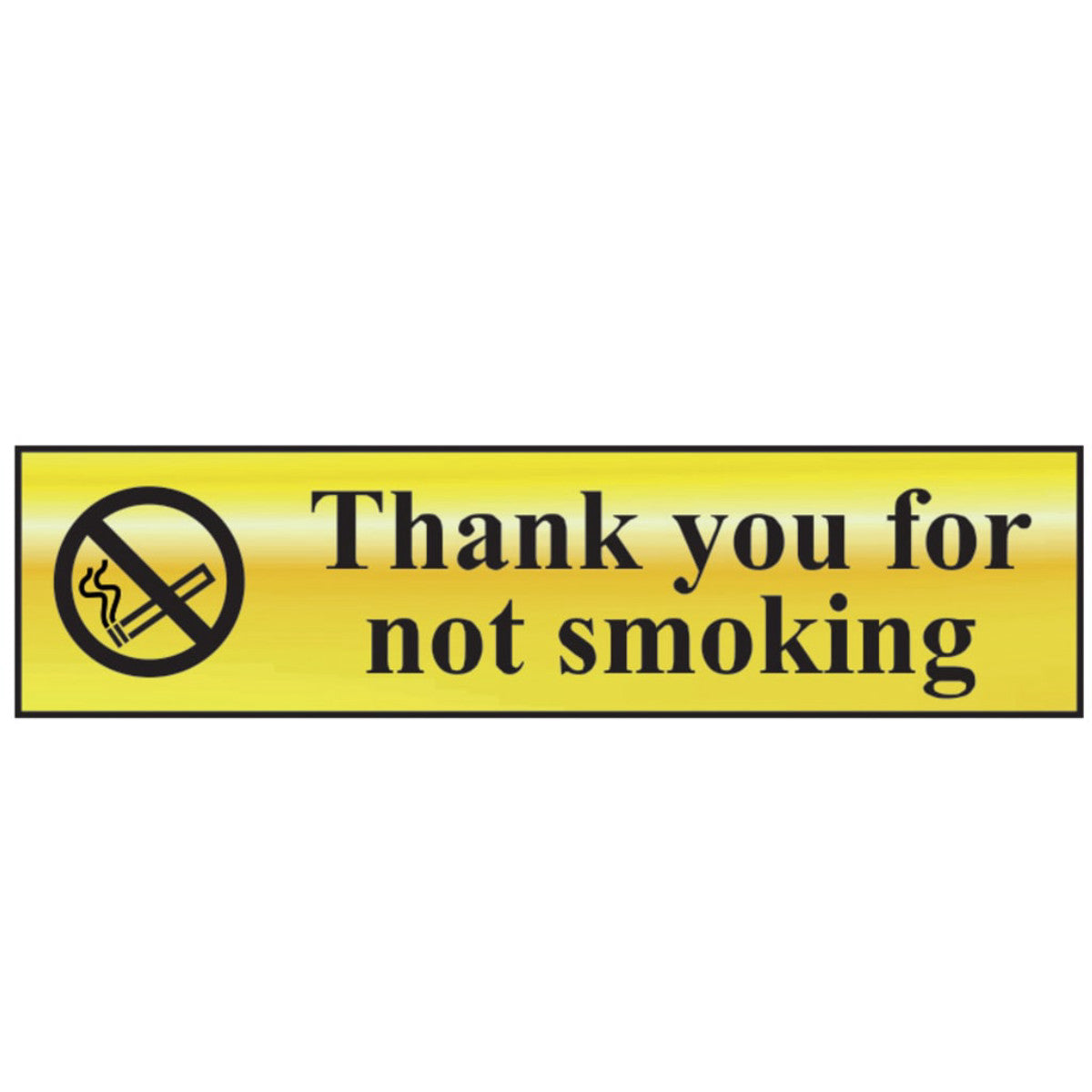 Scan Thank You For Not Smoking - Polished Brass Effect 200 x 50mm SCA6001