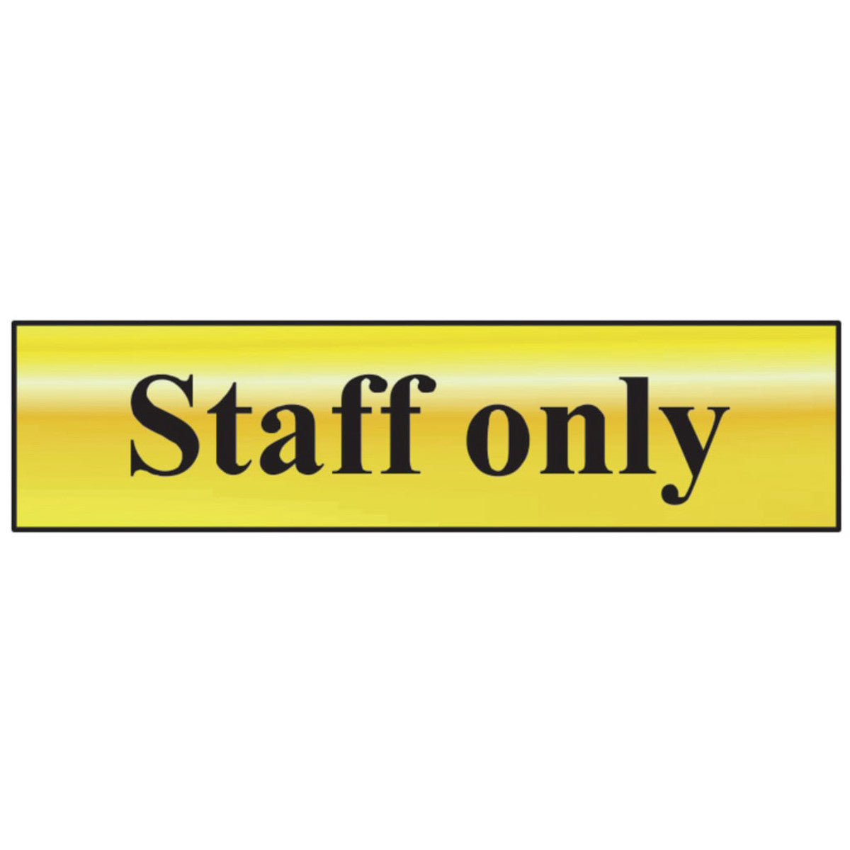 Scan Staff Only - Polished Brass Effect 200 x 50mm SCA6013