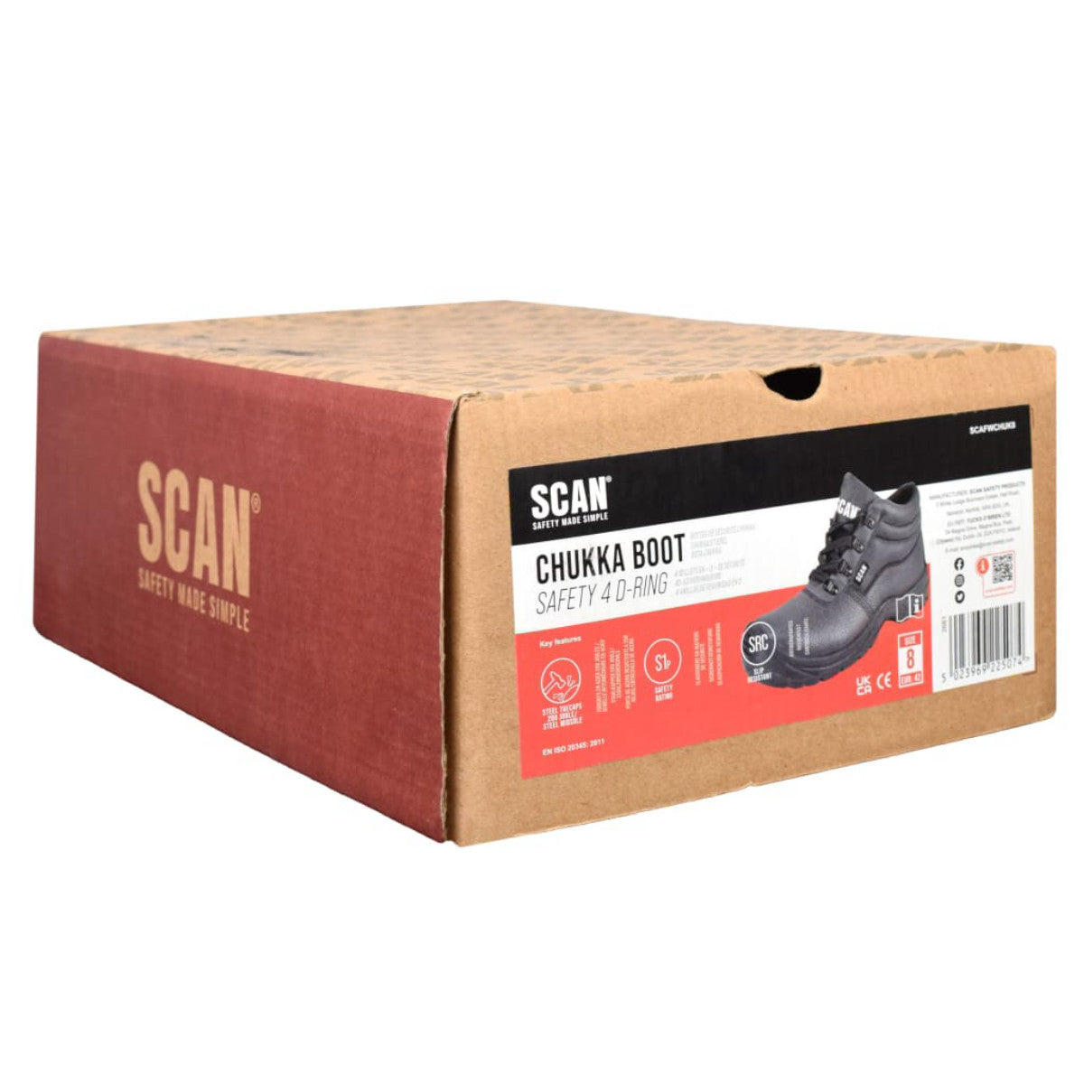 Scan 4 D-Ring Chukka Safety Boots Black UK 10 EUR 44 SCAFWCHUK10