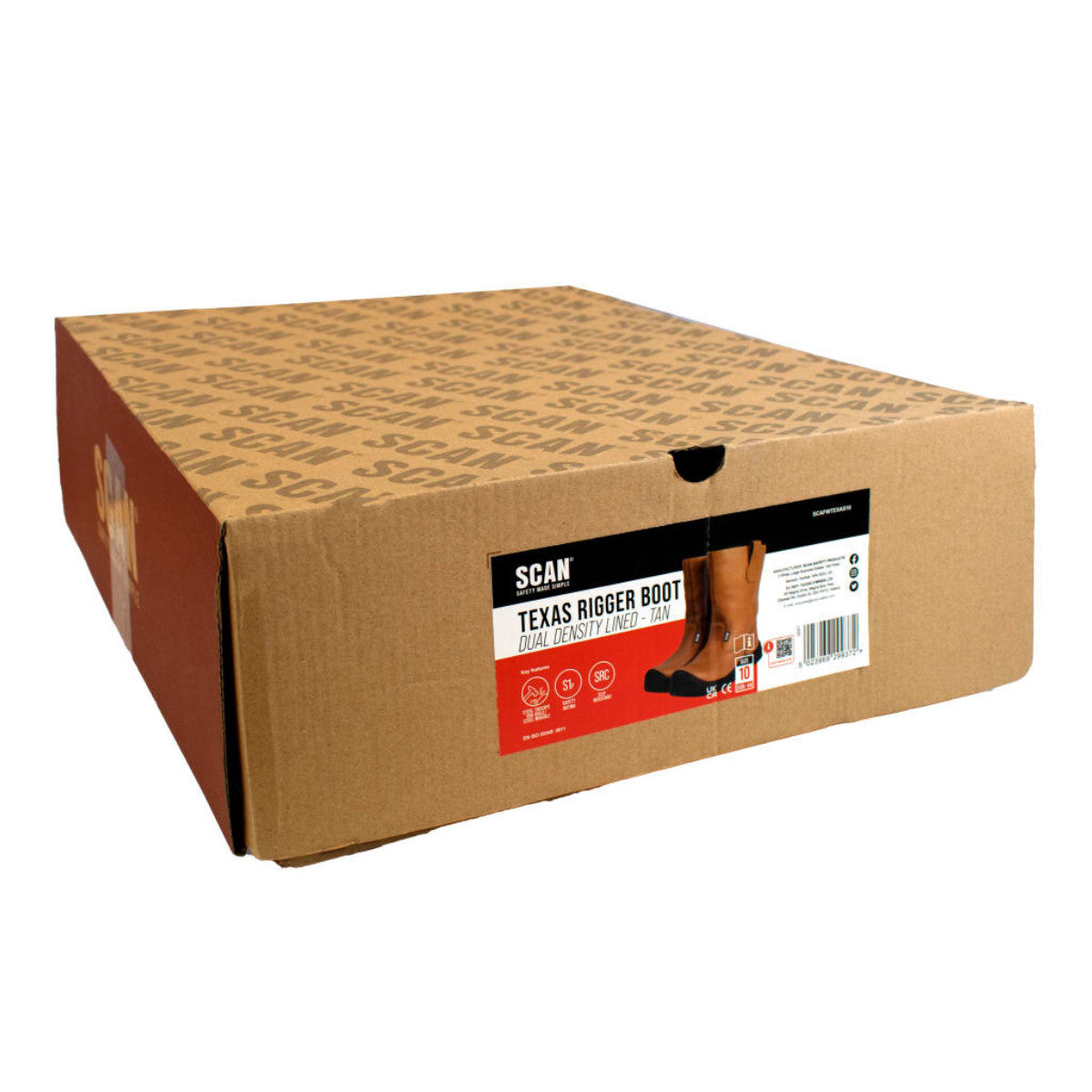 Scan Texas Lined Rigger Boots Tan UK 10 EUR 44 SCAFWTEXAS10