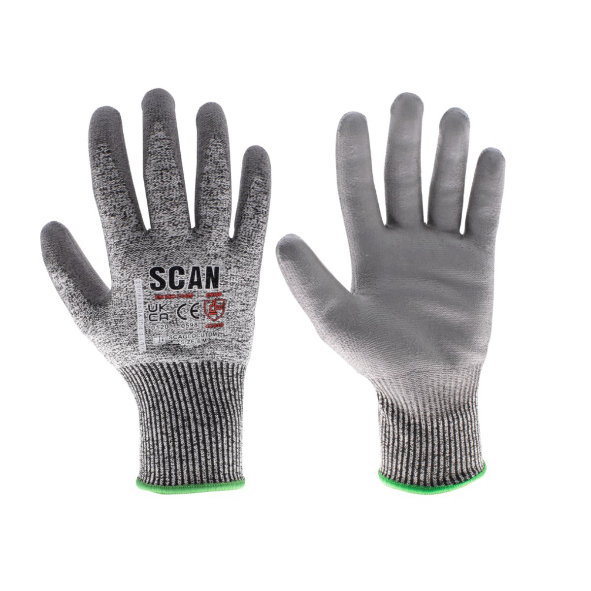 Scan PU Palm Cut D Gloves - M (Size 8) SCAGLOCUTDM