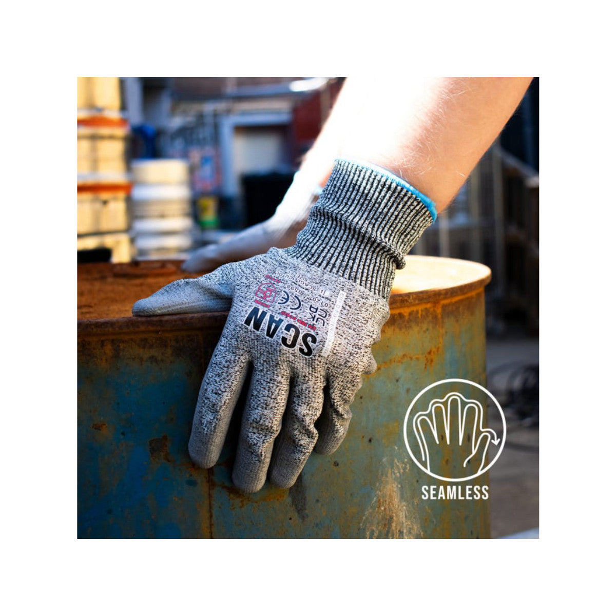 Scan PU Palm Cut D Gloves - M (Size 8) SCAGLOCUTDM