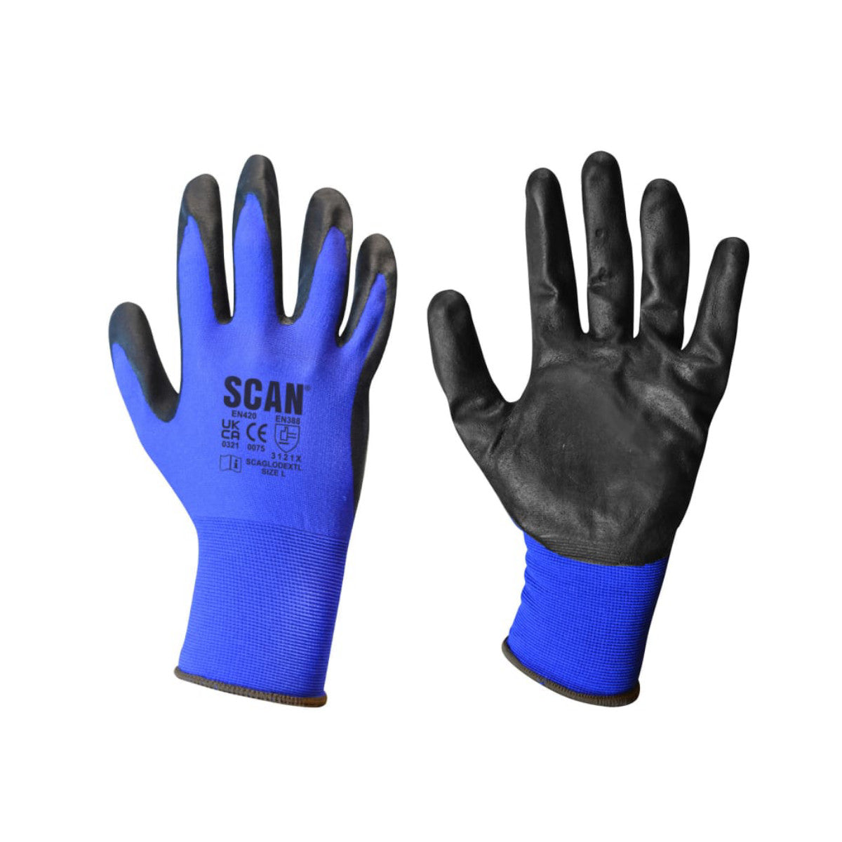 Scan Max - Dexterity Nitrile Gloves - L (Size 9) SCAGLODEXTL