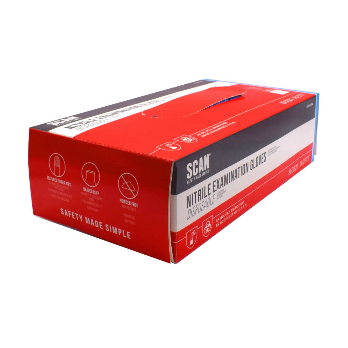 Scan Blue Nitrile Disposable Gloves Medium (Box of 100) SCAGLODNM
