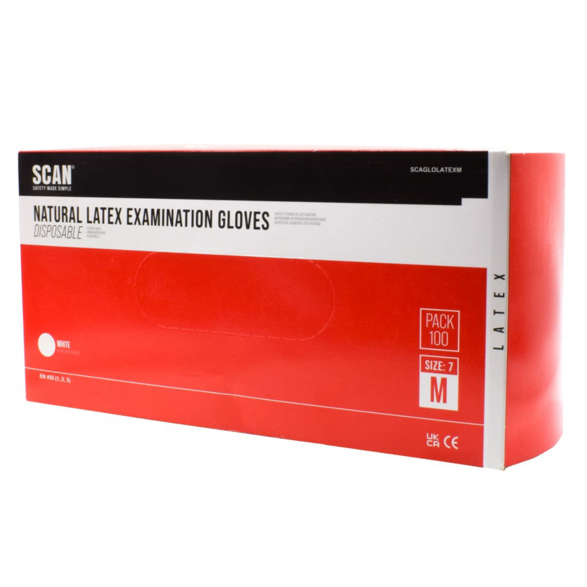 Scan Latex Gloves - Medium (Box 100) SCAGLOLATEXM
