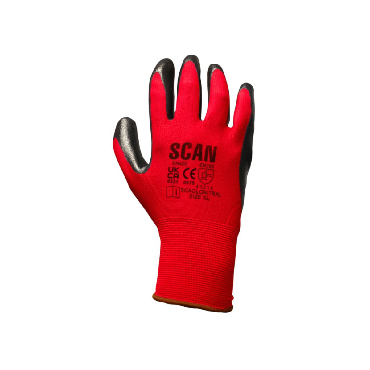 Scan Nitrile Coated Knitted Gloves - M (Size 8) SCAGLONITBM