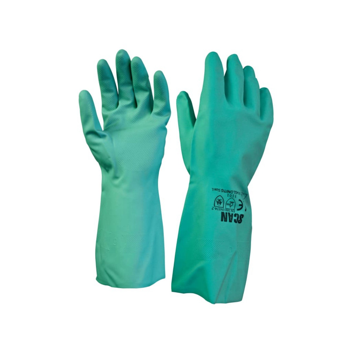 Scan Nitrile Gauntlets with Flock Lining Large (Size 9) SCAGLONITG
