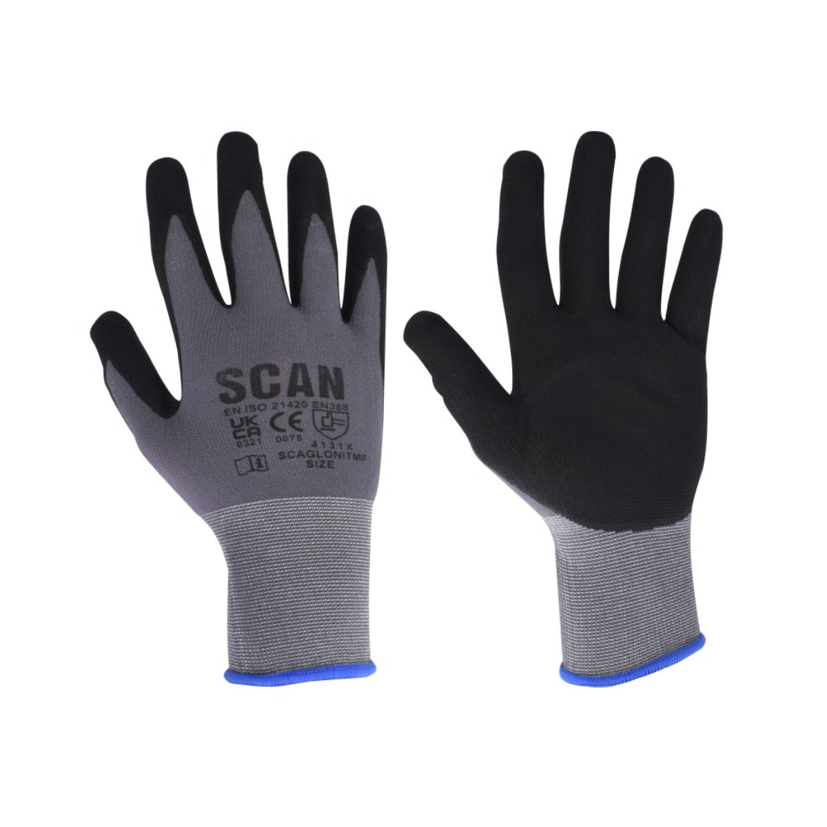 Scan Breathable Microfoam Nitrile Gloves - M (Size 8) SCAGLONITMFM