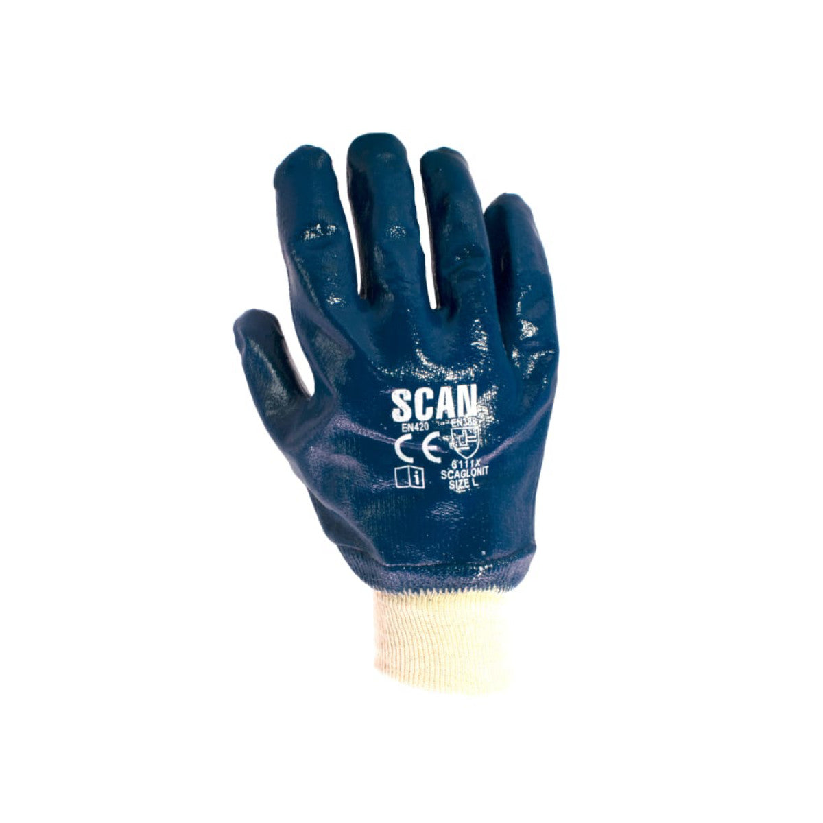 Scan Nitrile Knitwrist Heavy-Duty Gloves SCAGLONIT