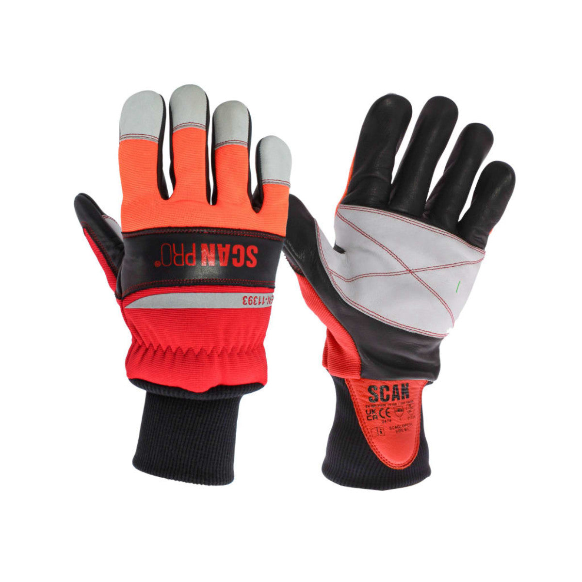 Scan Class 1 Dual Hand Chainsaw Leather Gloves - L (Size 9) SCAGLOPCSL