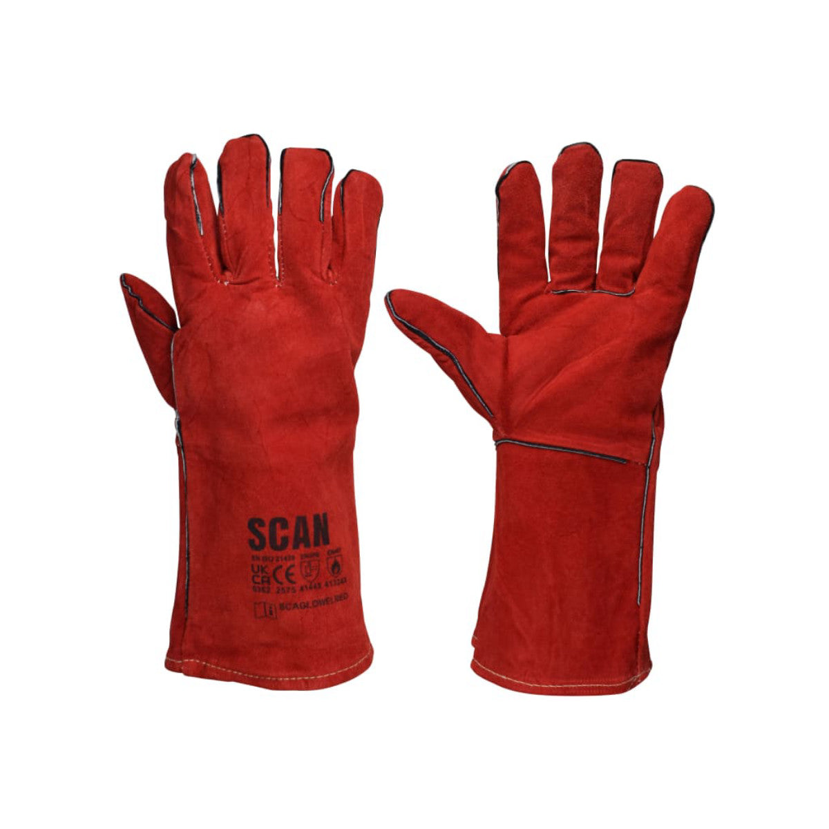 Scan Welder's Gauntlets - Large (Size 9) SCAGLOWELRED