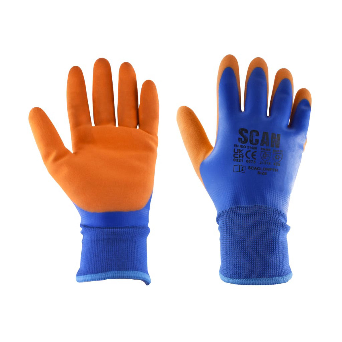 Scan Thermal Waterproof Latex Coated Gloves - L (Size 9) SCAGLOWPTHL