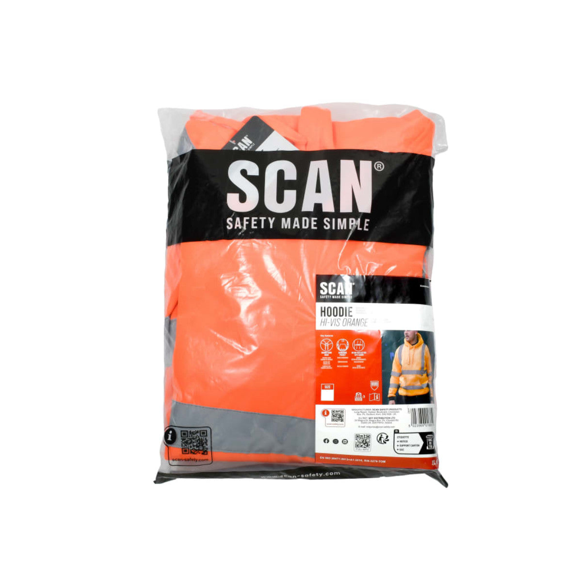 Scan Hi-Vis Hoodie Orange - L SCAHVHDYLO