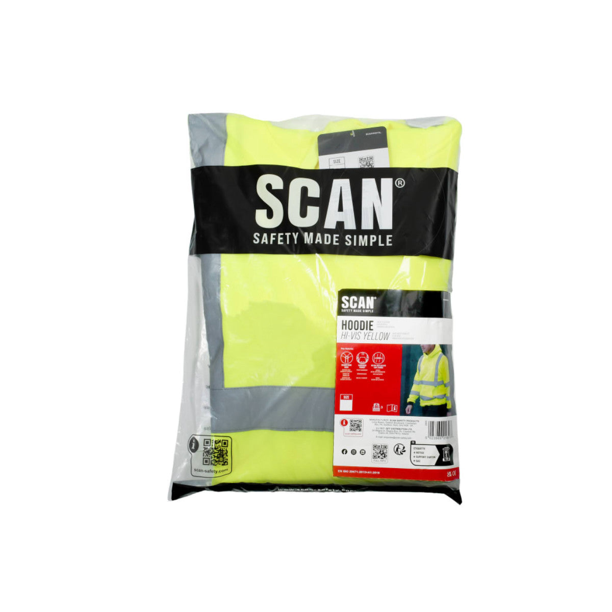 Scan Hi-Vis Hoodie Yellow - XL SCAHVHDYXL
