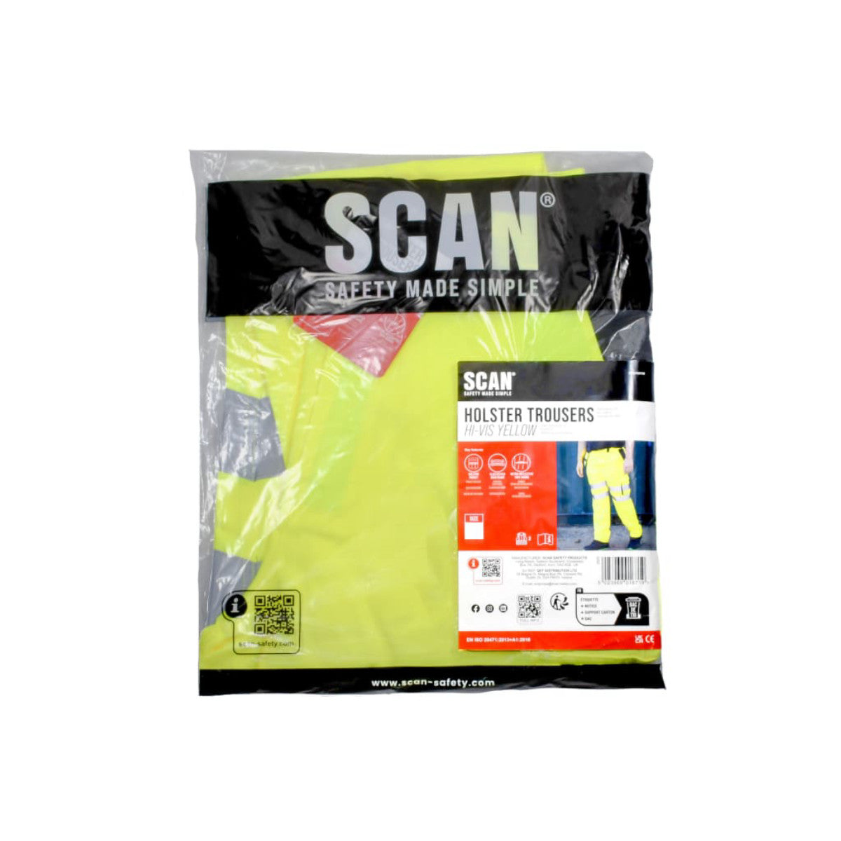 Scan Hi-Vis Holster Trouser Yellow - W34-36in SCAHVHTL