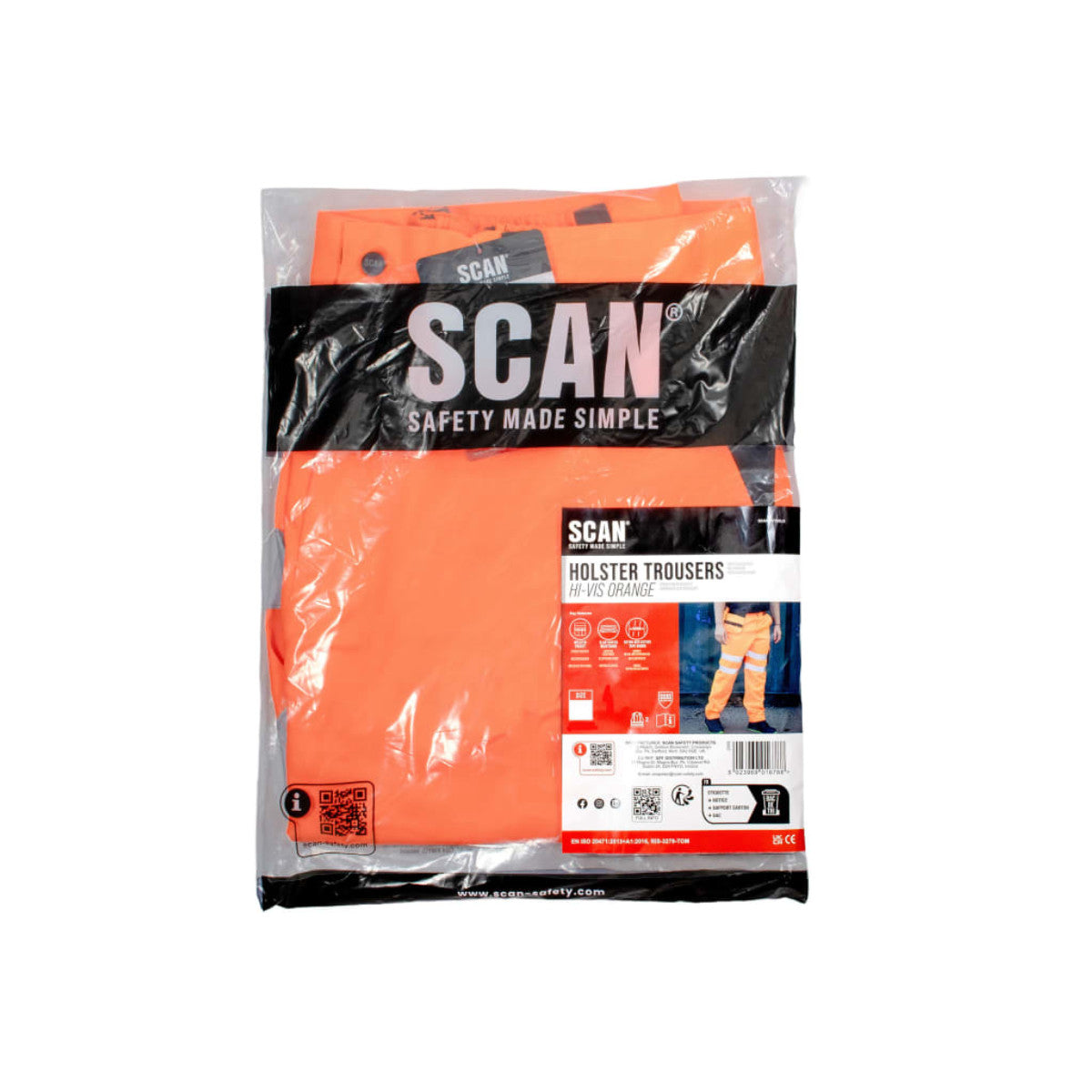 Scan Hi-Vis Holster Trouser Orange - W37-38in SCAHVHTXLO