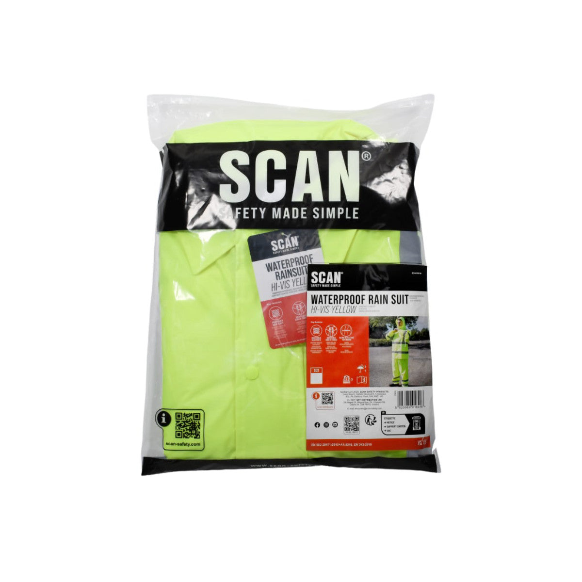 Scan Hi-Vis Rain Suit Yellow - M SCAHVRSYM