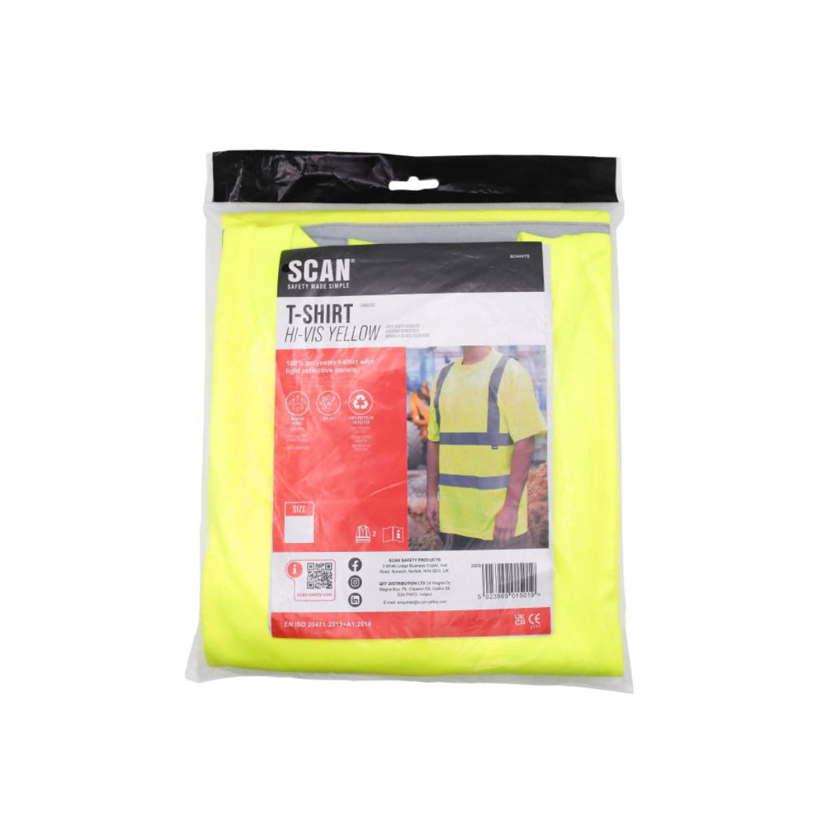 Scan Hi-Vis Yellow T-Shirt - M (41in) SCAHVTSM