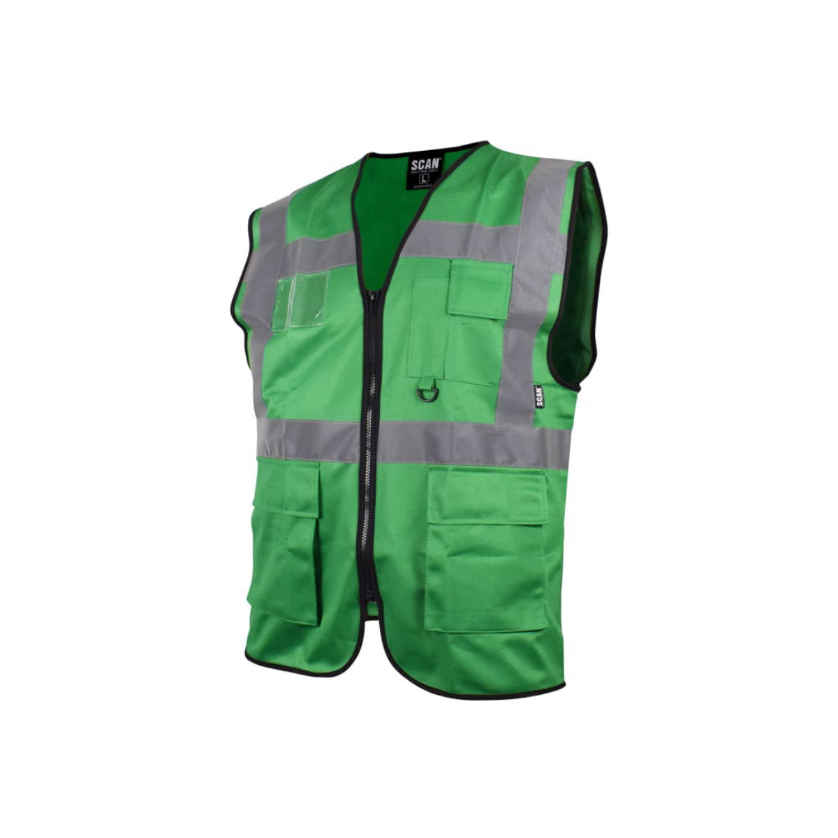 Scan Hi-Vis Utility Green Waistcoat - XL (46in) SCAHVUWXLG