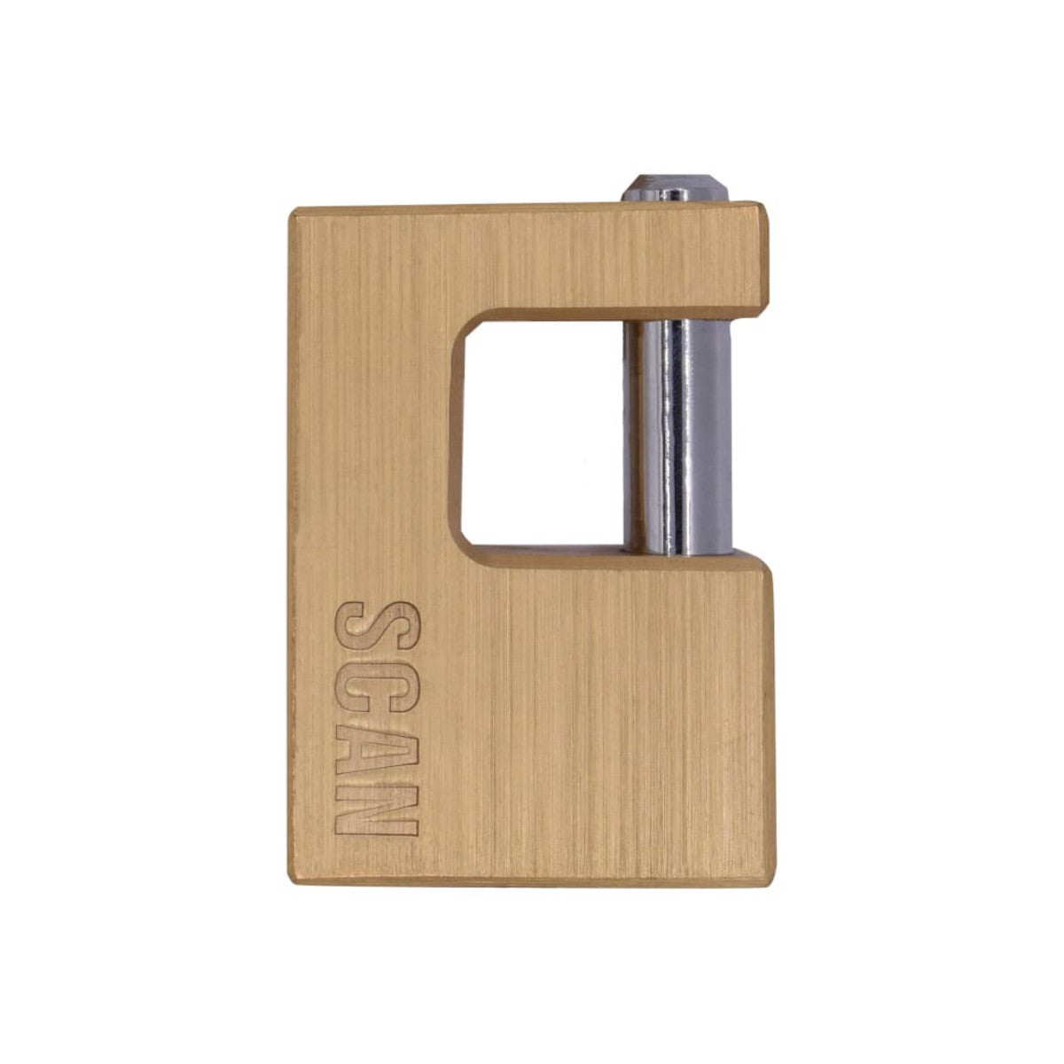 Scan Brass Shutter Padlock 60mm SCAPLB60SHUT