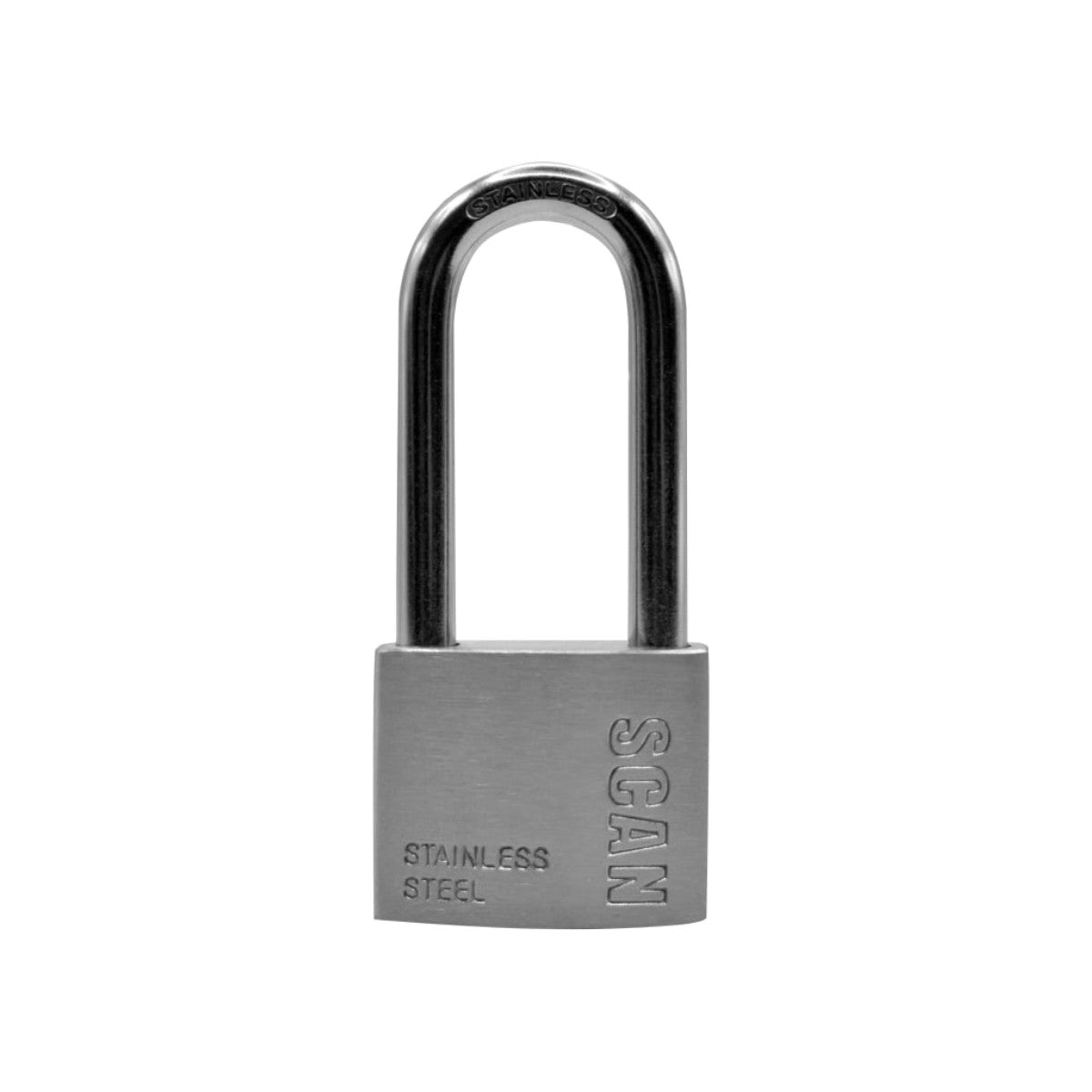 Scan Stainless Steel Padlock 50mm Long Shackle SCAPLSS50LS