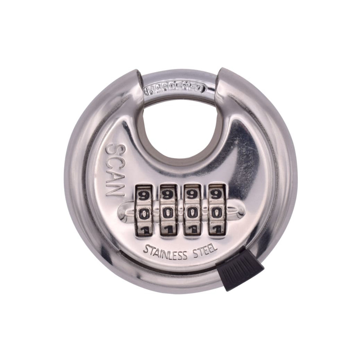 Scan Stainless Steel Disk Type Combination Padlock 70mm SCAPLSS70CD