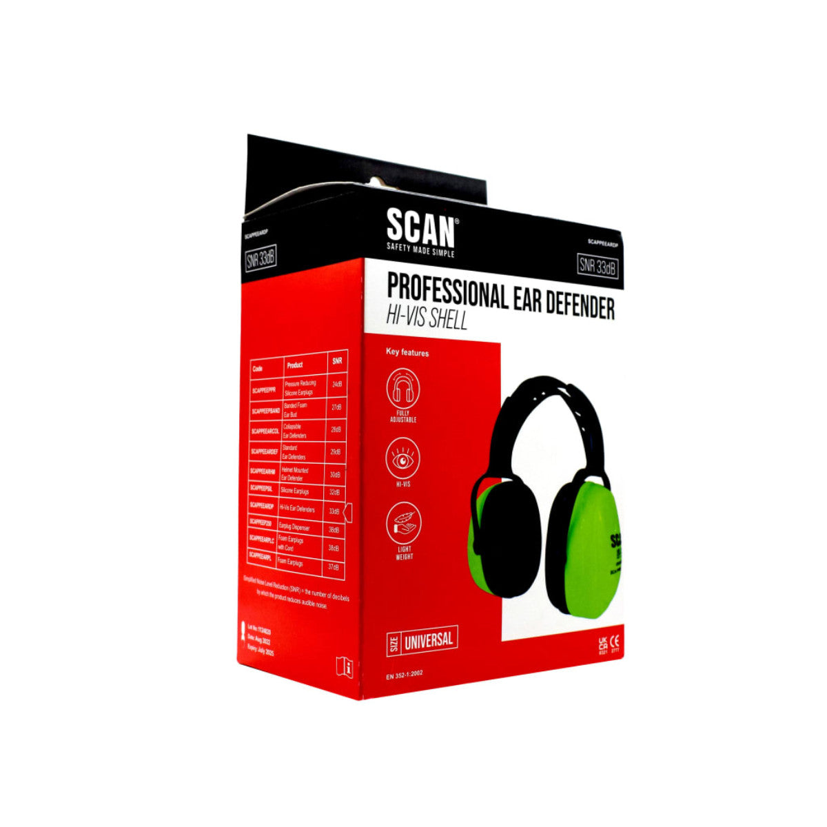 Scan Hi-Vis Ear Defenders SCAPPEEARDP