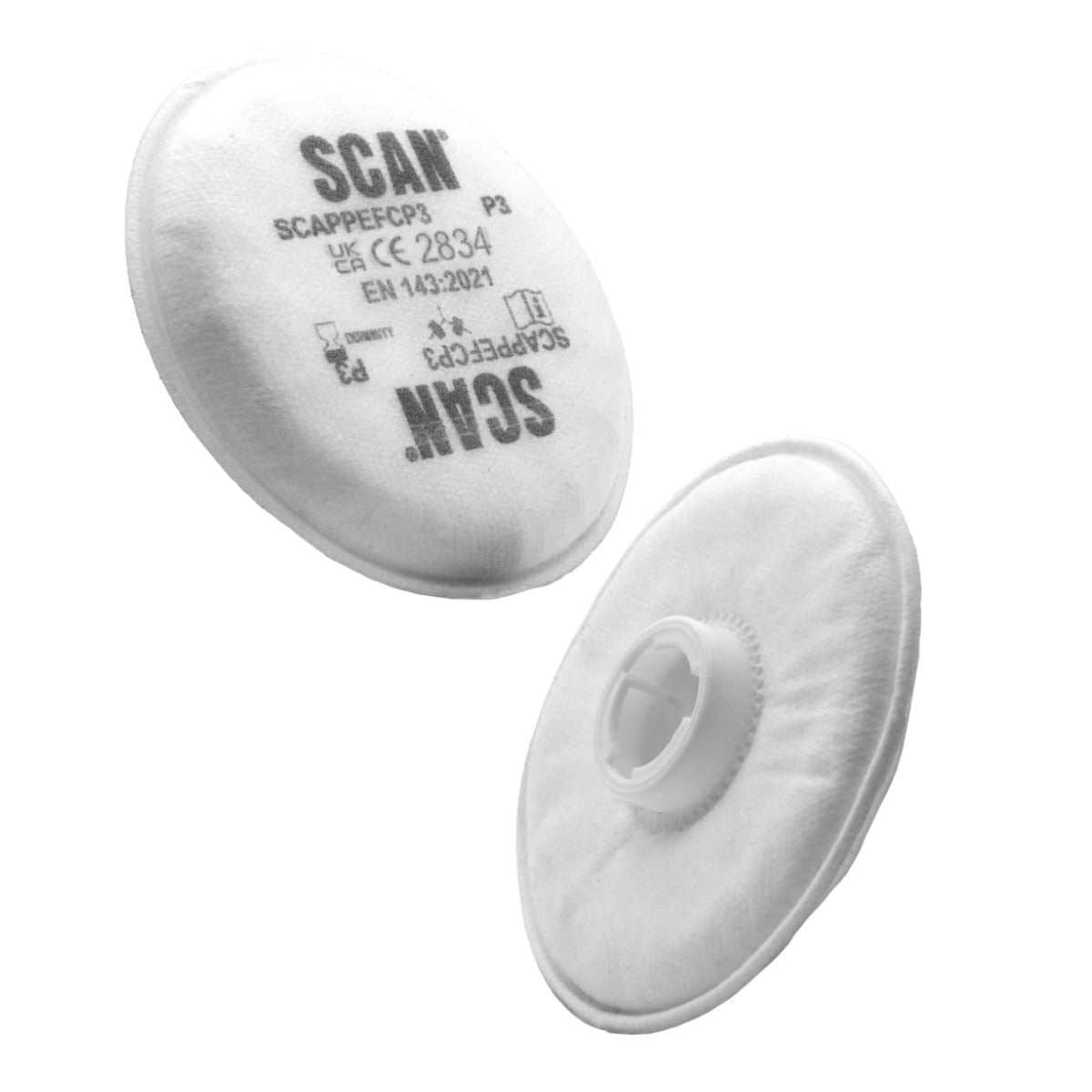 Scan Twin Half Mask P3 Particle Filter Cartridge (Pack of 2) SCAPPEFCP3
