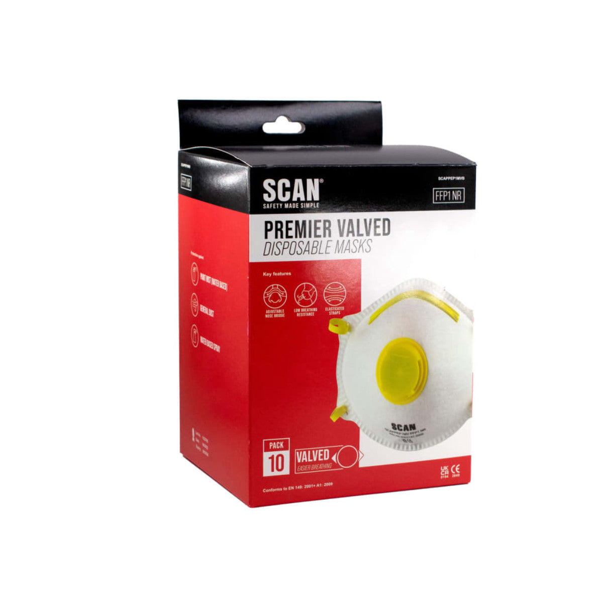 Scan Moulded Disposable Mask Valved FFP1 Protection (Box 10) SCAPPEP1MVB