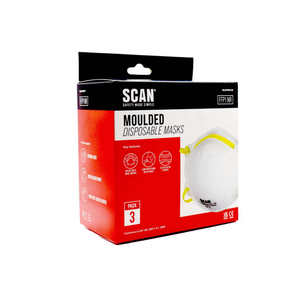 Scan Moulded Disposable Mask FFP1 (Pack of 3) SCAPPEP1M