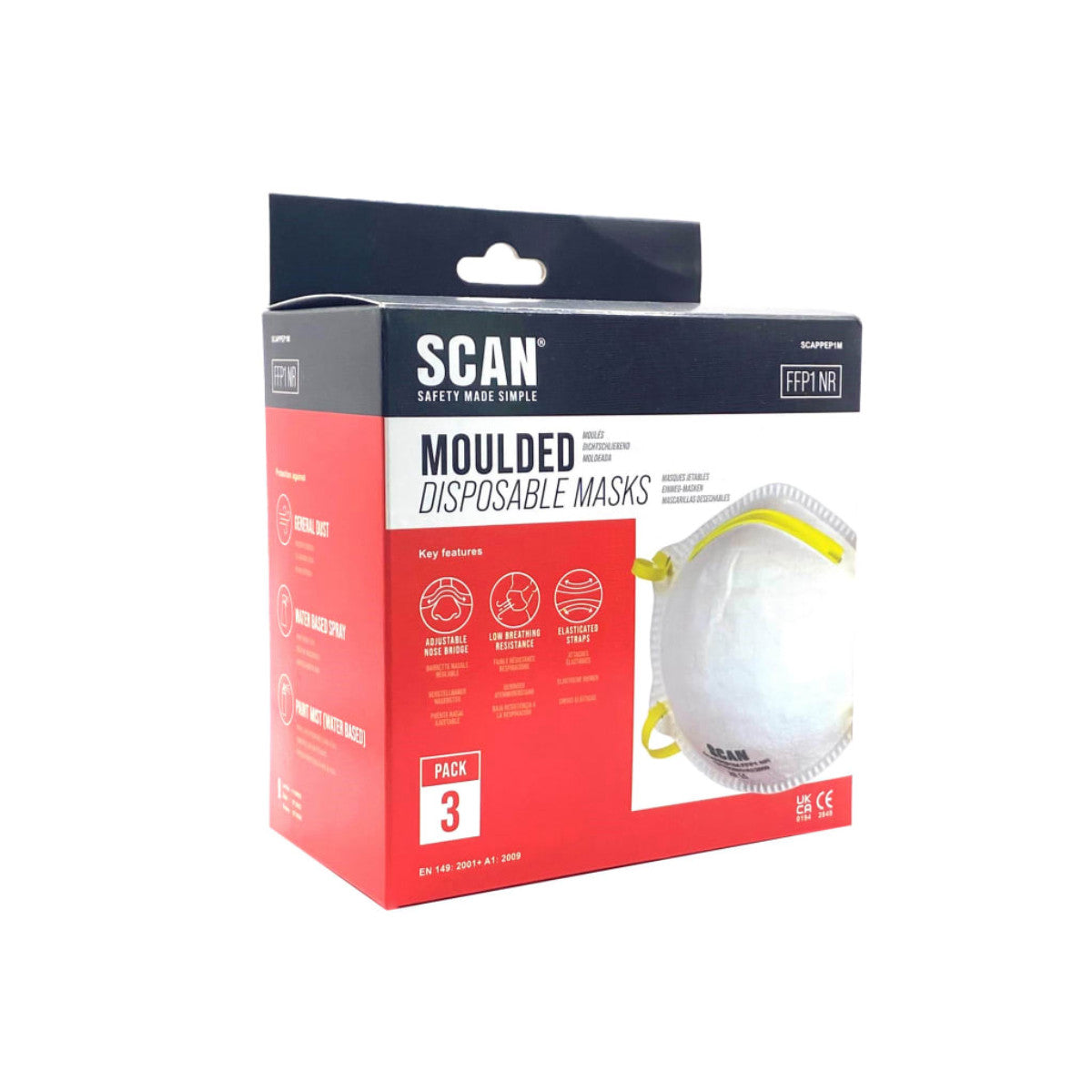 Scan Moulded Disposable Mask FFP1 (Pack of 3) SCAPPEP1M