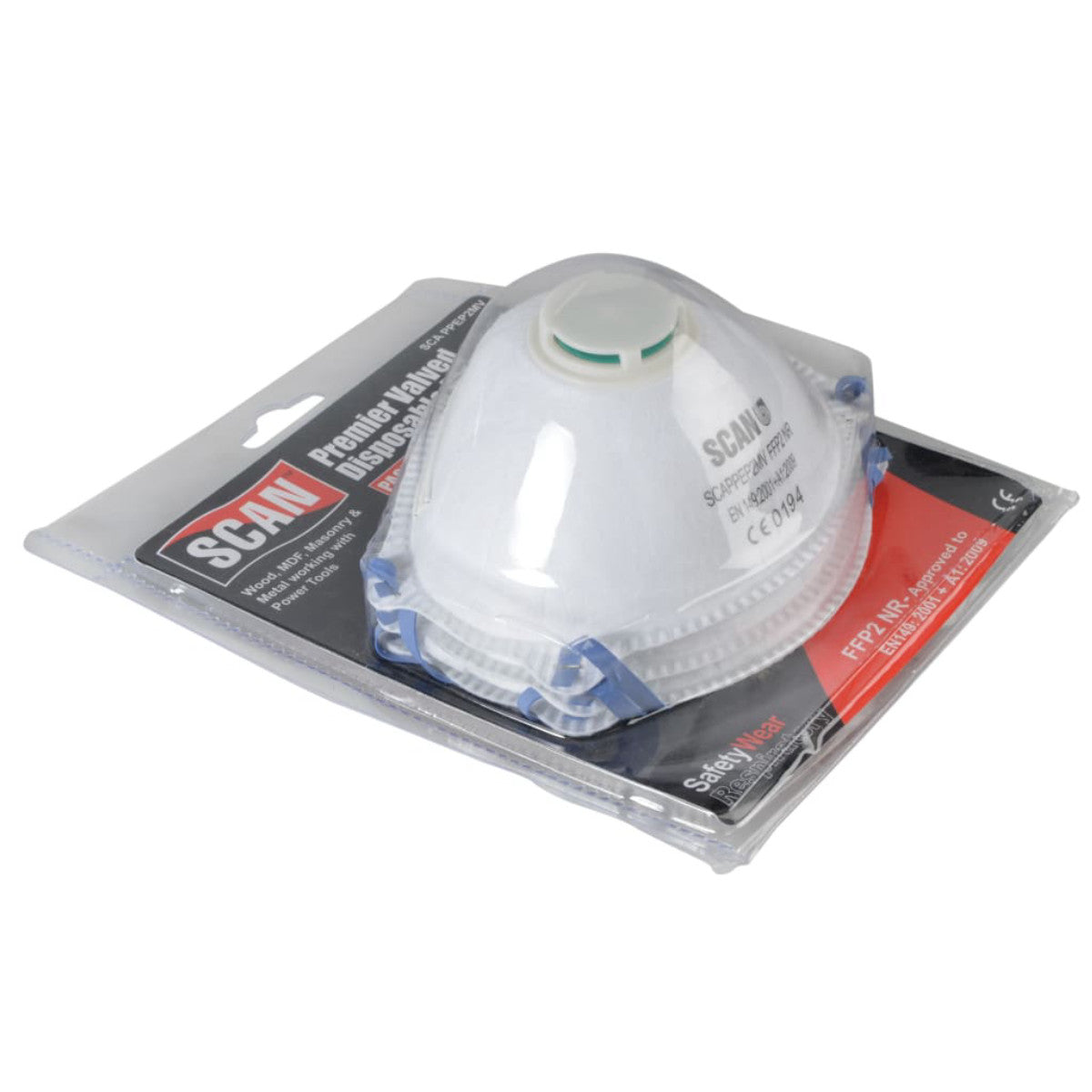 Scan Moulded Disposable Mask Valved FFP2 Protection (Pack 3) SCAPPEP2MV