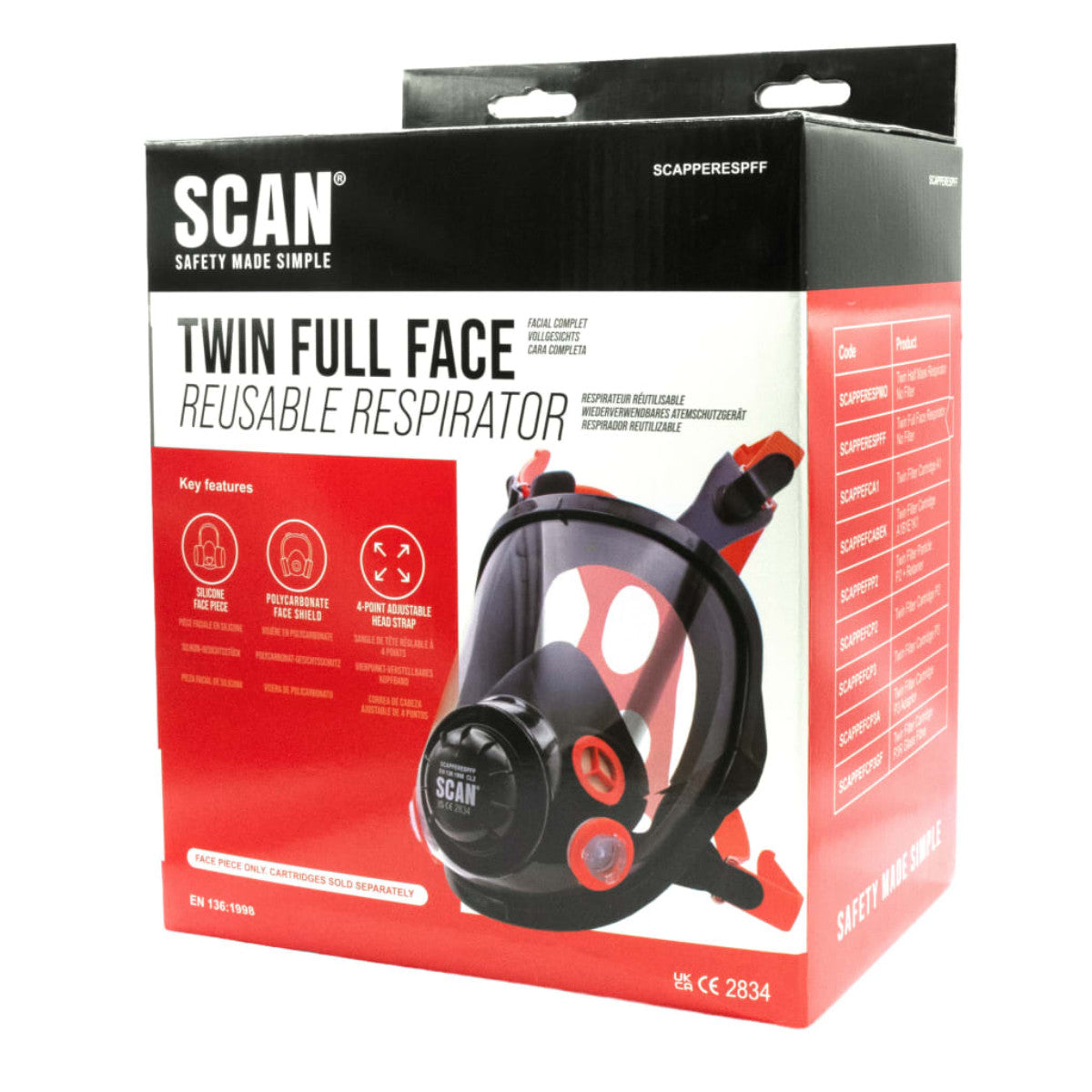 Scan Twin Full Face Respirator No Filters SCAPPERESPFF