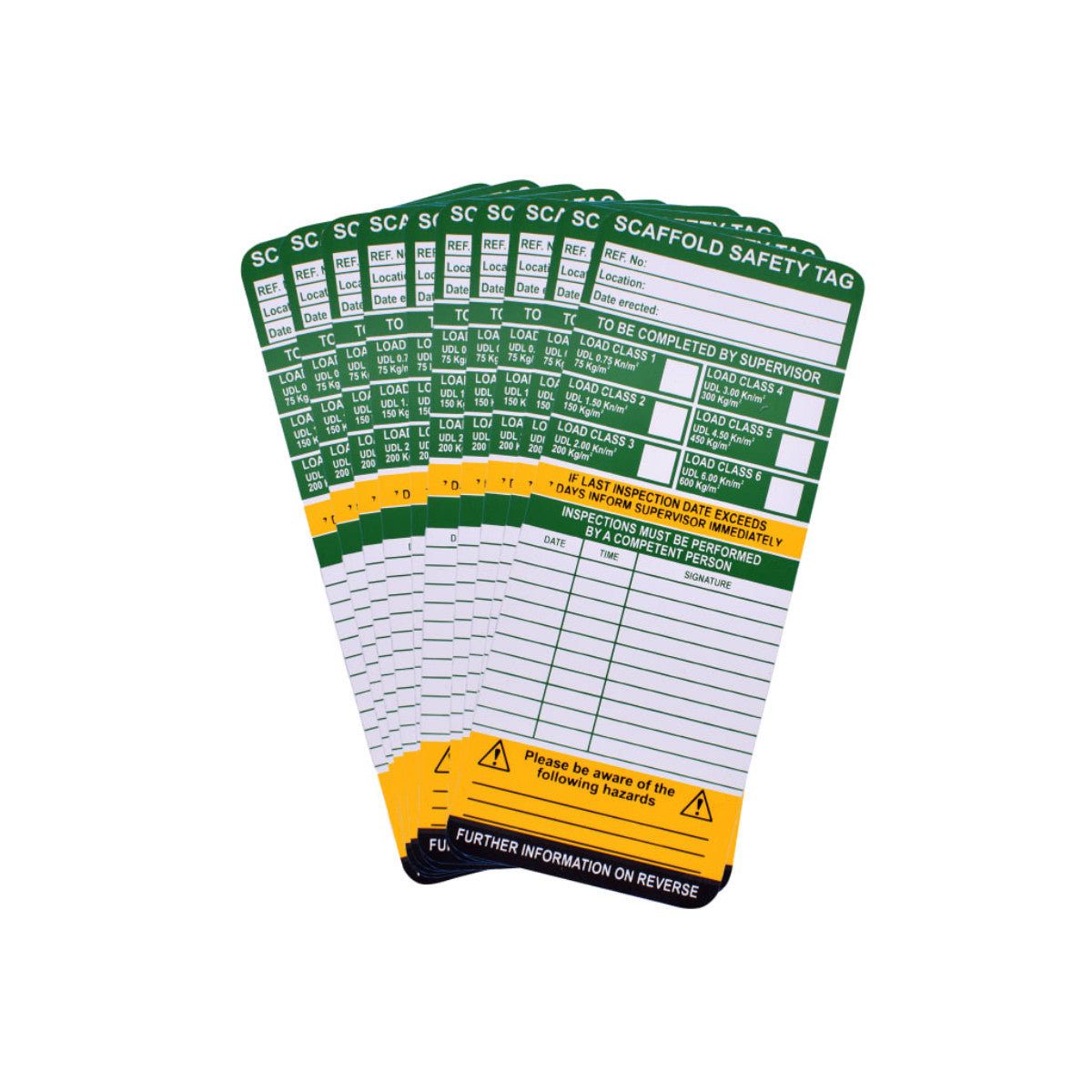 Scan Scaffold Tag Inserts Pack Of 10 SCASCAFTAGI