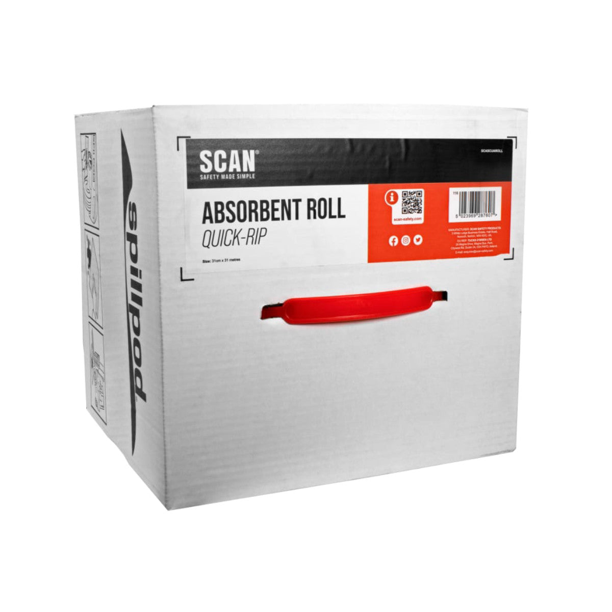 Scan Universal Absorbent Quick-Rip Roll Box SCASCUAROLL