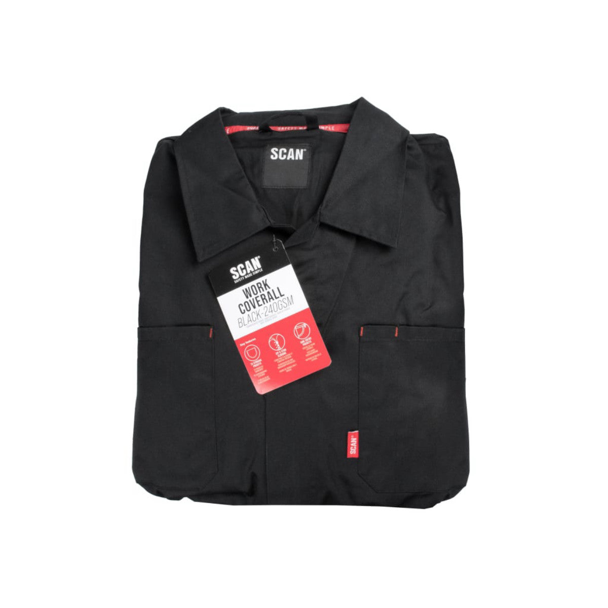 Scan Coverall/Boiler Suit Black - M SCAWWCOVM