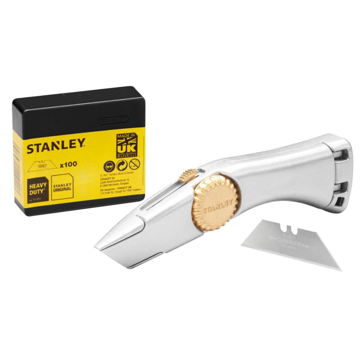 STANLEY Hand Tools Retractable Blade Heavy-Duty Titan Trimming Knife & 100 Blades STA010122