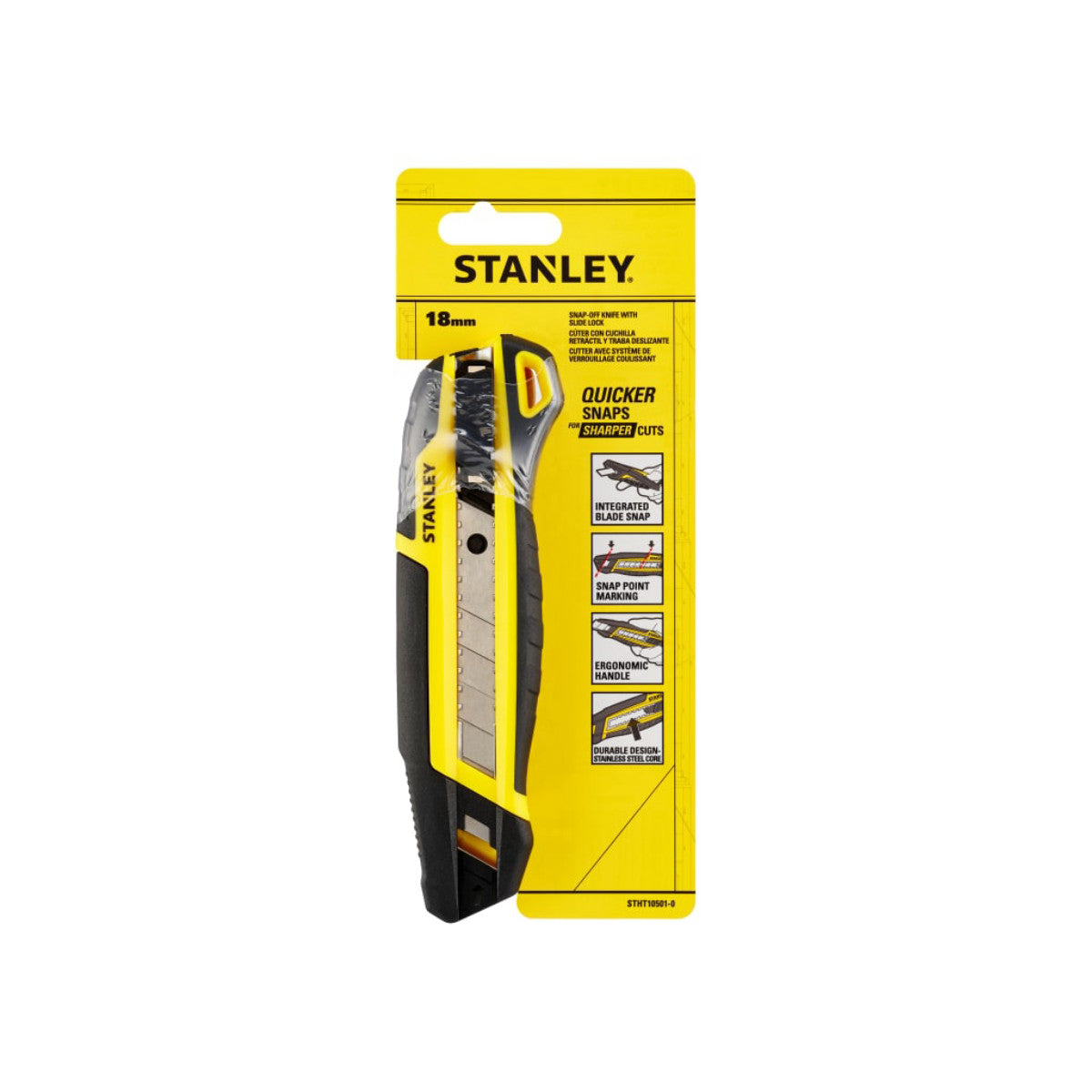 STANLEY Hand Tools Slide Snap-Off Knife with Blade Breaker 18mm STA010501