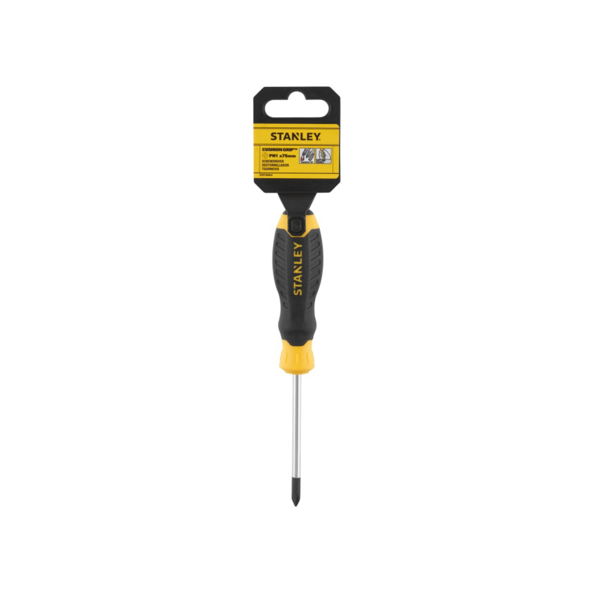 STANLEY Hand Tools CUSHION GRIP Screwdriver Phillips Tip PH1 x 75mm STA016155S