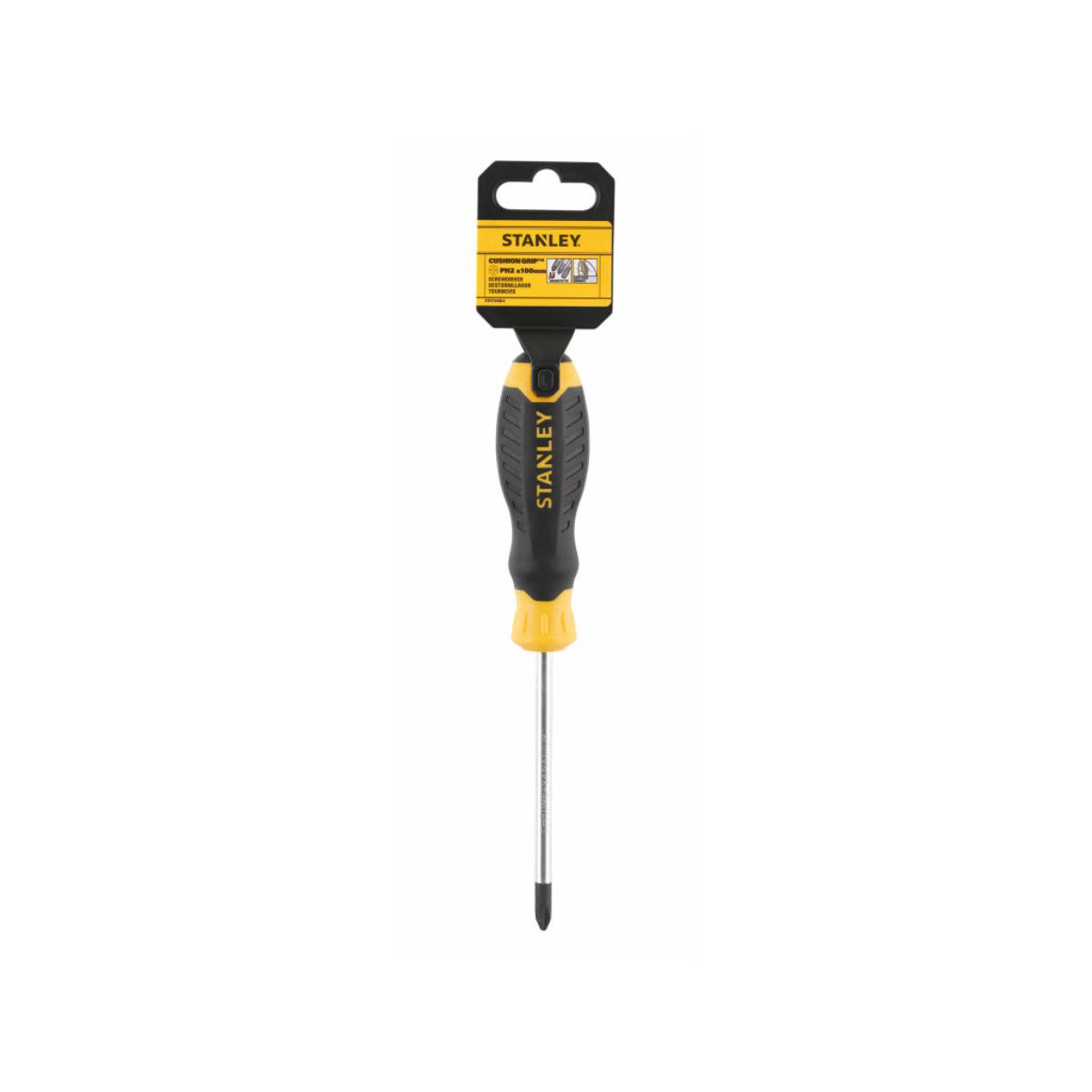 STANLEY Hand Tools CUSHION GRIP Screwdriver Phillips Tip PH2 x 100mm STA016158S