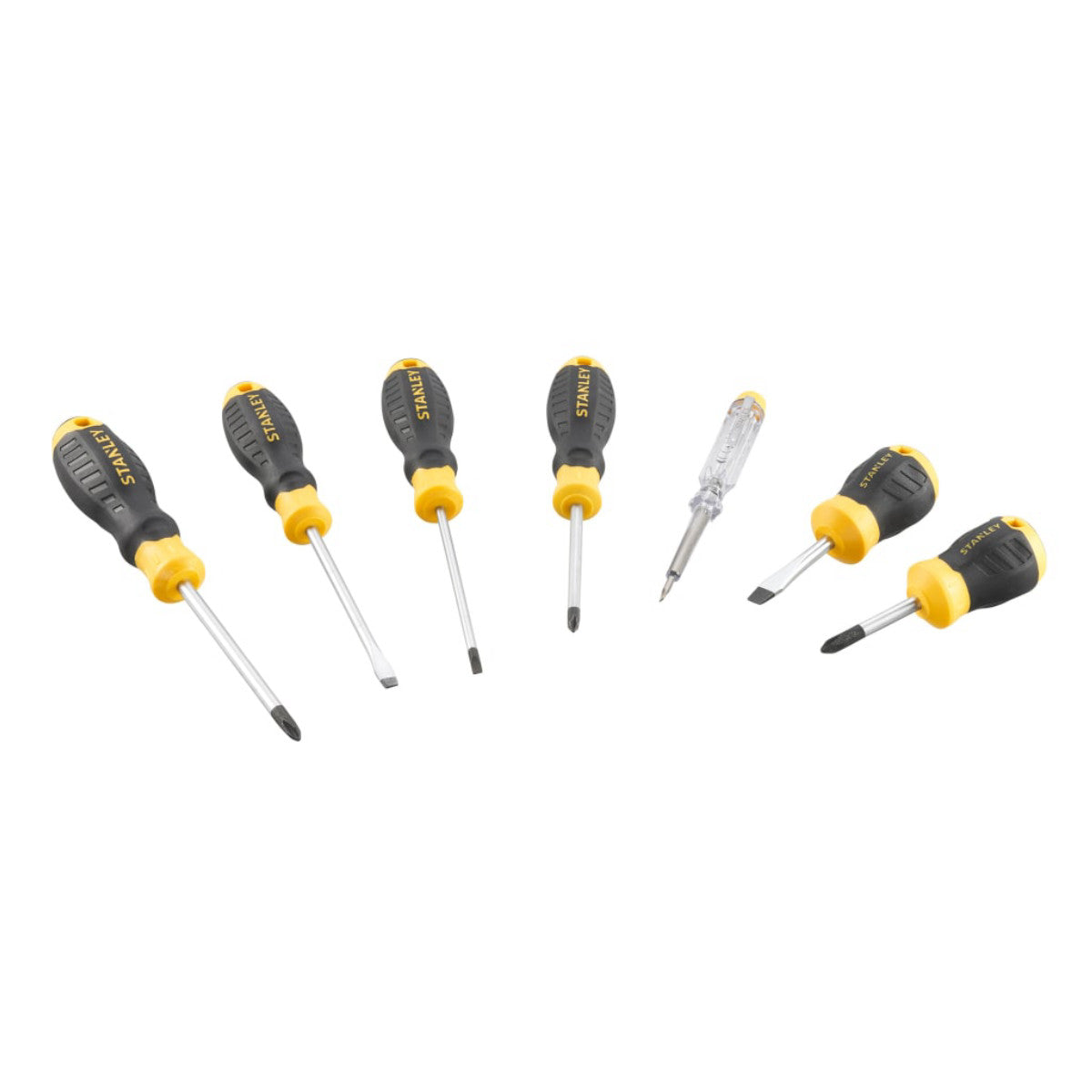 STANLEY Hand Tools CUSHION GRIP Screwdriver Set, 6 Piece + Voltage Tester STA016166