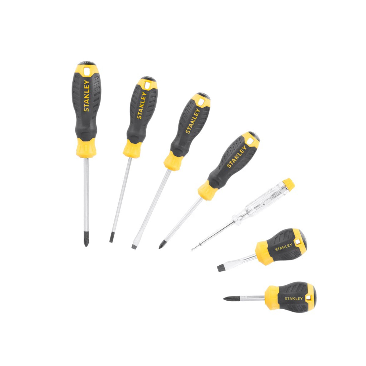 STANLEY Hand Tools CUSHION GRIP Screwdriver Set, 6 Piece + Voltage Tester STA016166
