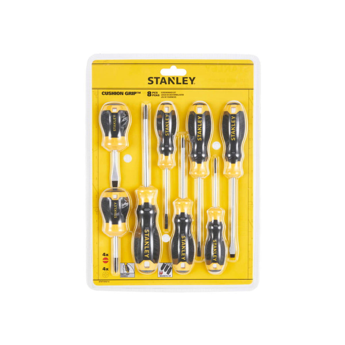 STANLEY Hand Tools CUSHION GRIP Screwdriver Set, 8 Piece STA016167
