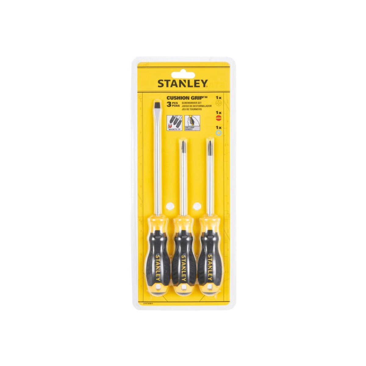 STANLEY Hand Tools CUSHION GRIP Screwdriver Set, 3 Piece STA016168