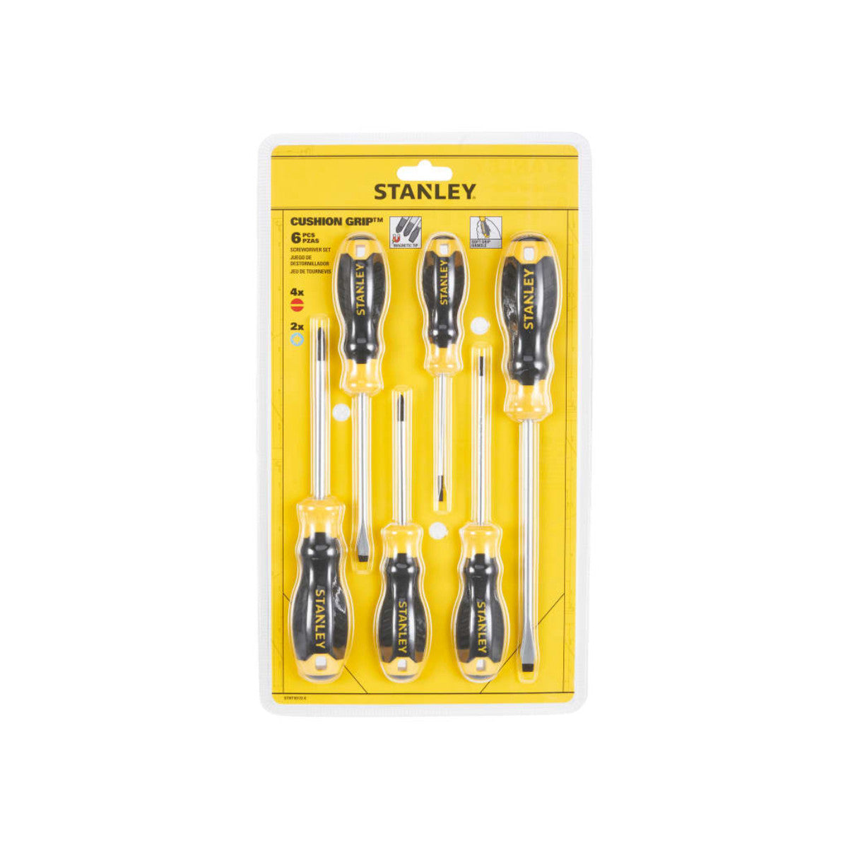 STANLEY Hand Tools CUSHION GRIP Screwdriver Set, 6 Piece STA016172