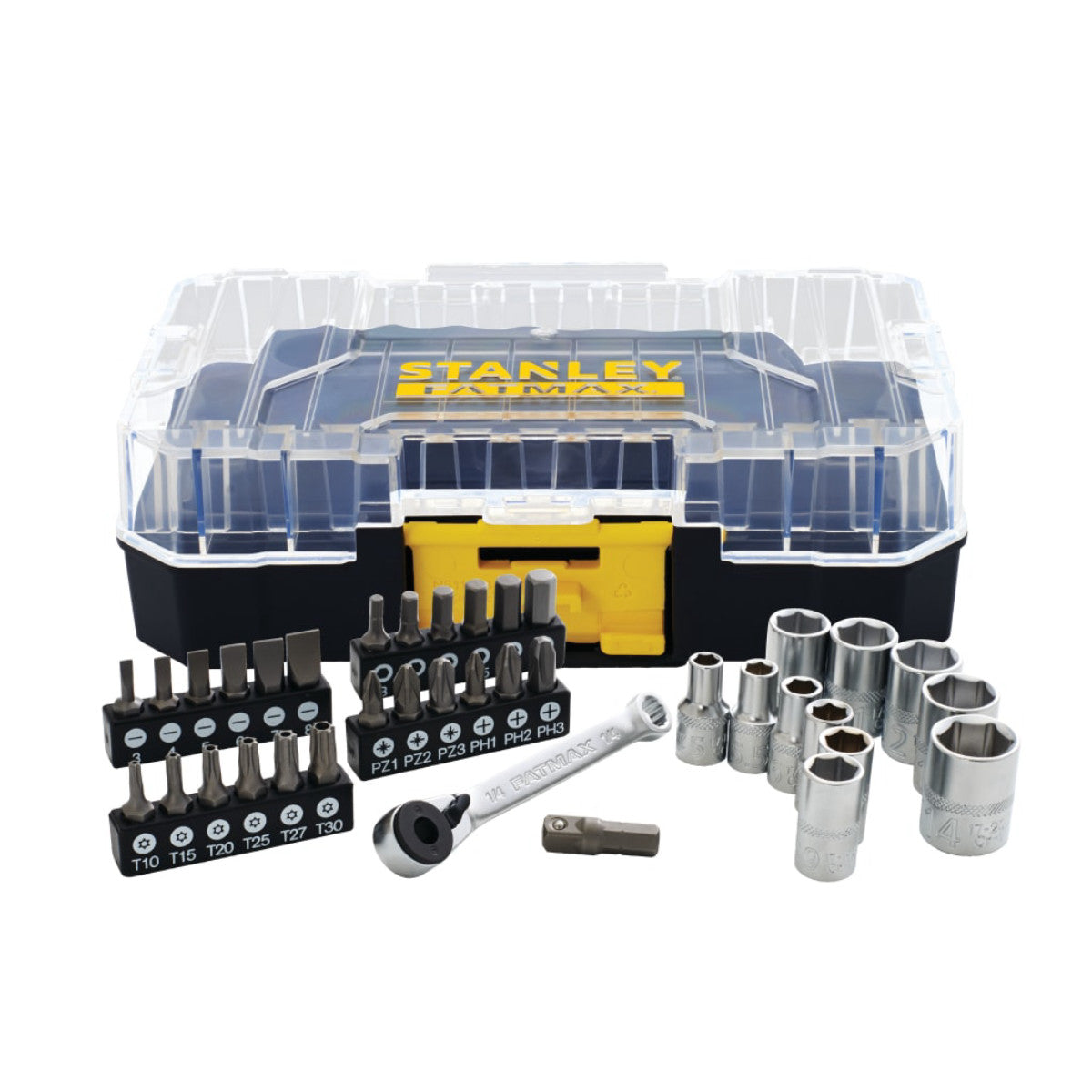 STANLEY Hand Tools FatMax PRO-STACK 1/4in Socket & Bit Set, 37 Piece STA019101