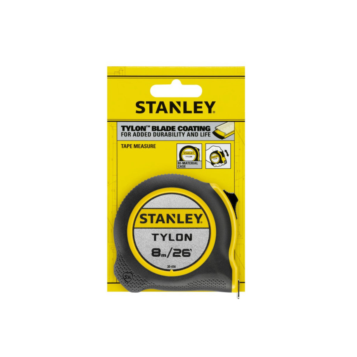 STANLEY Hand Tools Tylon Pocket Tape 8m/26ft (Width 25mm) Carded STA030656N