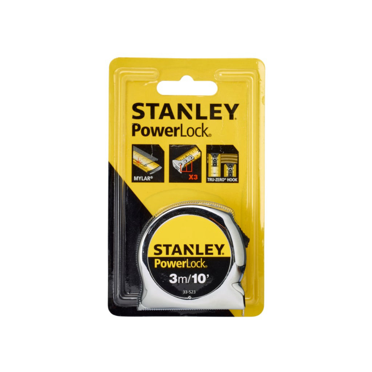 STANLEY Hand Tools PowerLock Classic Pocket Tape 3m/10ft (Width 19mm) STA033523