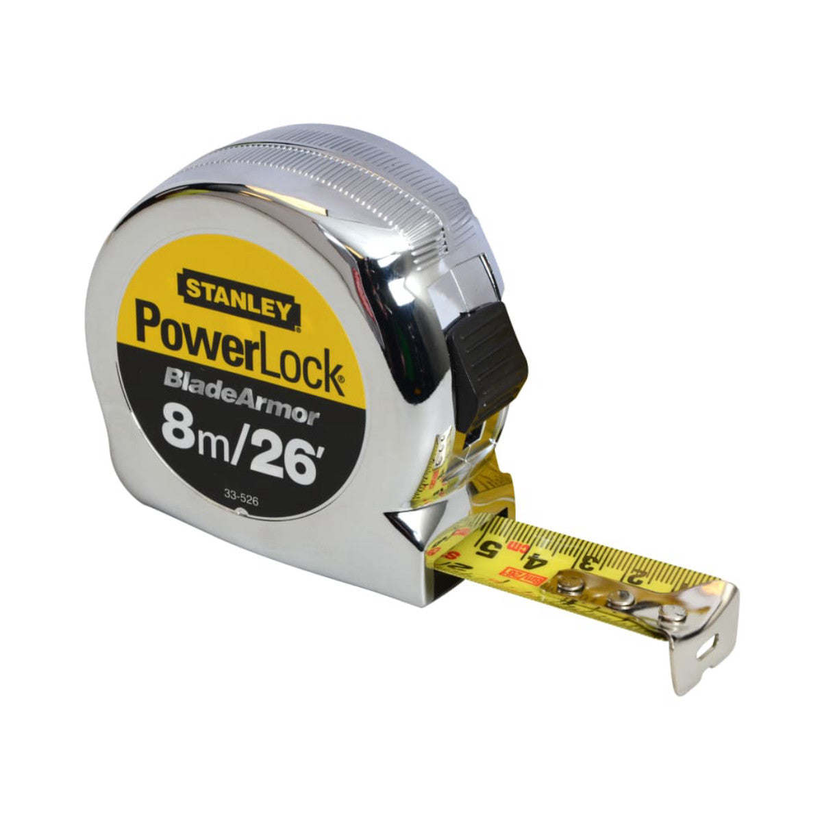 STANLEY Hand Tools PowerLock BladeArmor Pocket Tape 8m/26ft (Width 25mm) STA033526