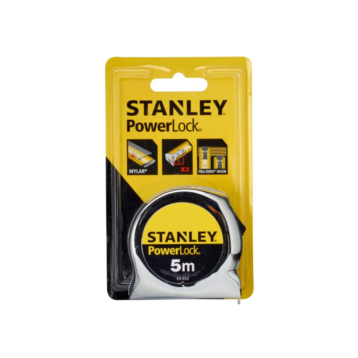 STANLEY Hand Tools PowerLock Classic Pocket Tape 5m (Width 19mm) (Metric only) STA033552